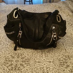 B. Makowsky Black Leather Handbag